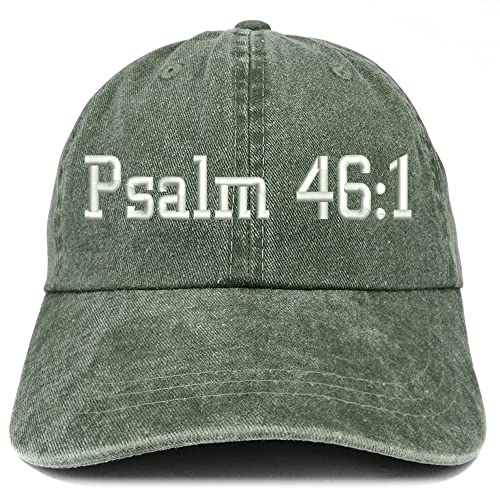 Trendy Apparel Shop Psalm 46:1 Washed Pigment Dyed Baseball Cap