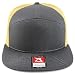 Trendy Apparel Shop Structured High Profile 7 Panel Flat Bill Mesh Back Snapback Cap