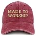 Trendy Apparel Shop Made to Worship Embroidered Pigment Dyed Cotton Baseball Cap