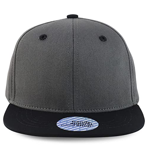 Trendy Apparel Shop Infant Plain Structured Soft Brushed Cotton Flatbill Snapback Baseball Cap