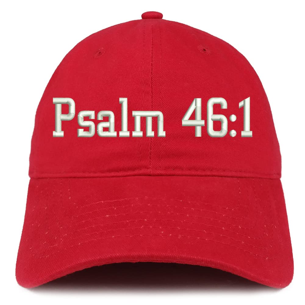 Trendy Apparel Shop Psalm 46:1 Low Profile Soft Cotton Baseball Cap