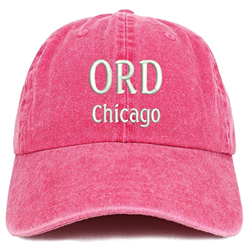 Trendy Apparel Shop ORD Chicago Embroidered Pigment Dyed Washed Baseball Cap
