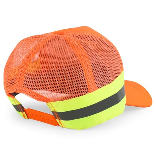 Trendy Apparel Shop XXL Oversized Reflective High Visibility Safety Trucker Cap