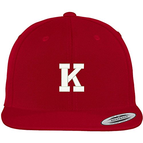 Trendy Apparel Shop Letter K Collegiate Varsity Font Initial Embroidered Baseball Cap