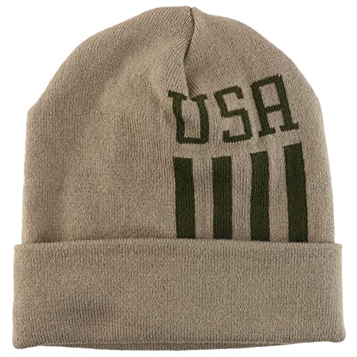 Trendy Apparel Shop Made in USA Patriotic Pattern Long Cuff Winter Beanie