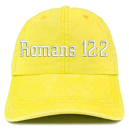 Trendy Apparel Shop Romans 12:2 Washed Pigment Dyed Baseball Cap