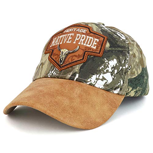 Trendy Apparel Shop Heritage Native Pride Metal Ox Patch PU Leather Bill Cap