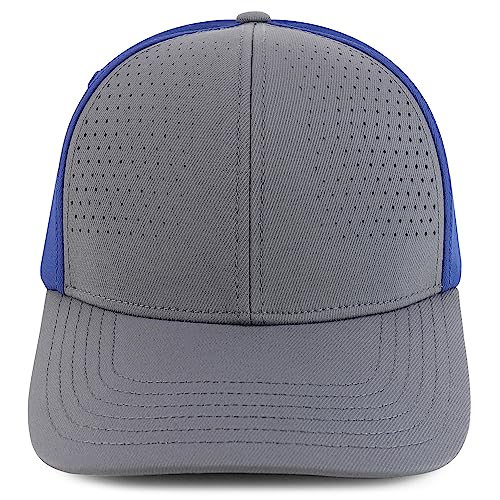 Trendy Apparel Shop Oversize XXL Breathable 2-Tone Structured Air Thru Fitted Ball Cap