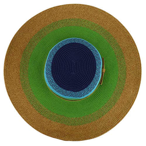 Trendy Apparel Shop UPF 50+ Colorful Mix Paper Poly Braid Wide Brim Sun Hat