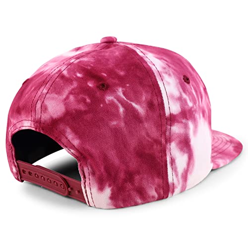 Trendy Apparel Shop Plain 100% Cotton Tie Dyed Pattern Flatbill Snapback Baseball Cap