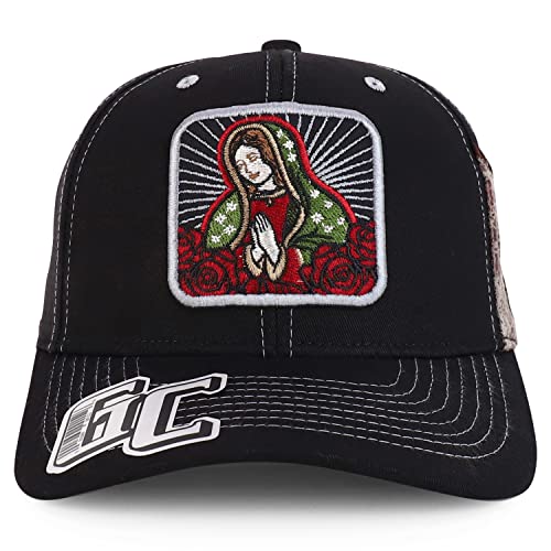 Trendy Apparel Shop Lady of Guadalupe Maria Embroidered Laser Punching Back Cap