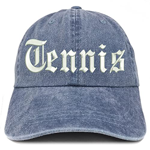 Trendy Apparel Shop Old English Tennis Washed Pigment Dyed Baseball Cap