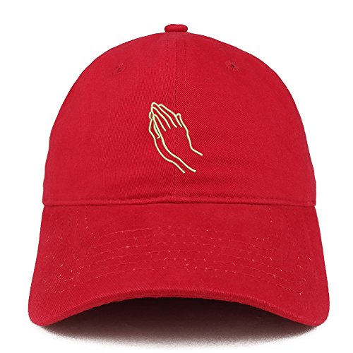 Trendy Apparel Shop Small Praying Hands Embroidered Low Profile Soft Cotton Baseball Cap
