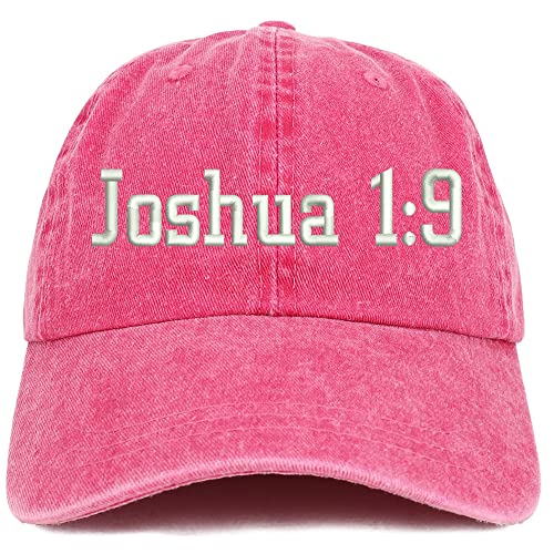 Trendy Apparel Shop Joshua 1:9 Washed Pigment Dyed Baseball Cap