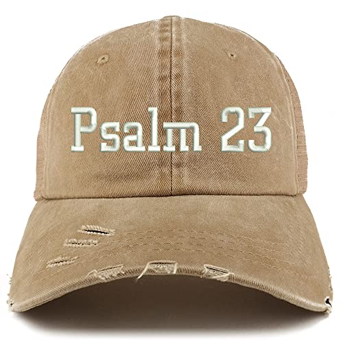 Trendy Apparel Shop Psalm 23 Frayed Bill Trucker Mesh Back Cap