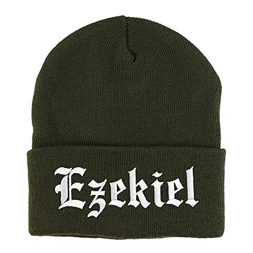 Trendy Apparel Shop Ezekiel Old English Embroidered Long Cuff Beanie