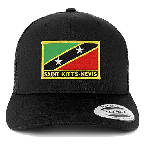 Trendy Apparel Shop Flexfit XXL Saint Kitts-Nevis Flag Retro Trucker Mesh Cap