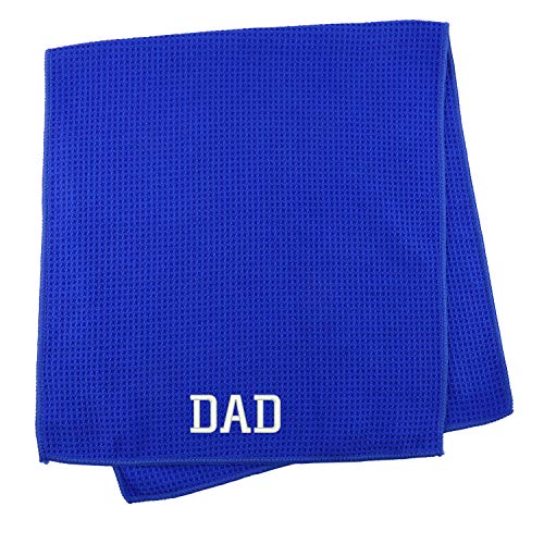 Trendy Apparel Shop Dad Embroidered Microfiber Waffle Textured Fitness Towel