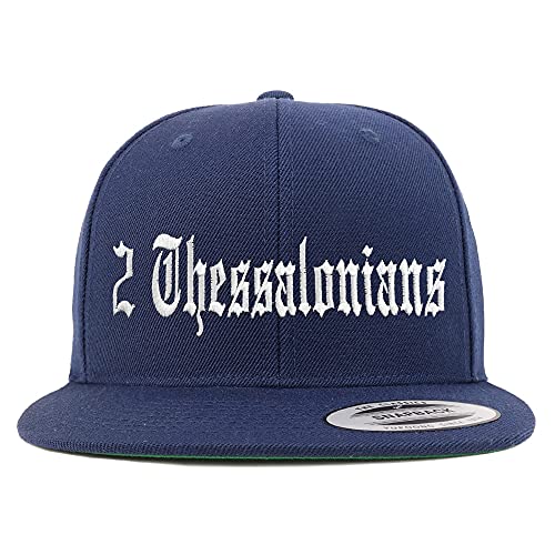 Trendy Apparel Shop 2 Thessalonians Old English Embroidered Flatbill Snapback