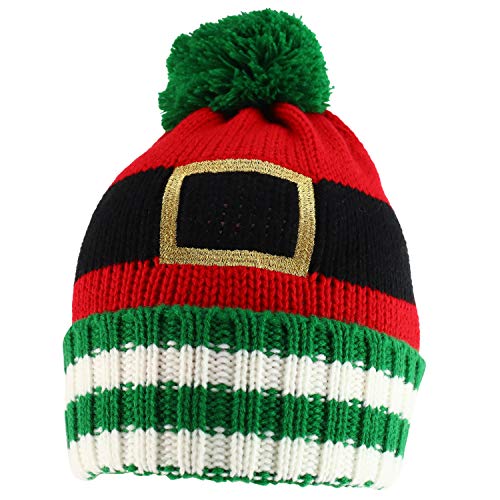 Trendy Apparel Shop Happy Holidays Christmas Theme Winter Xmas Pom Beanies