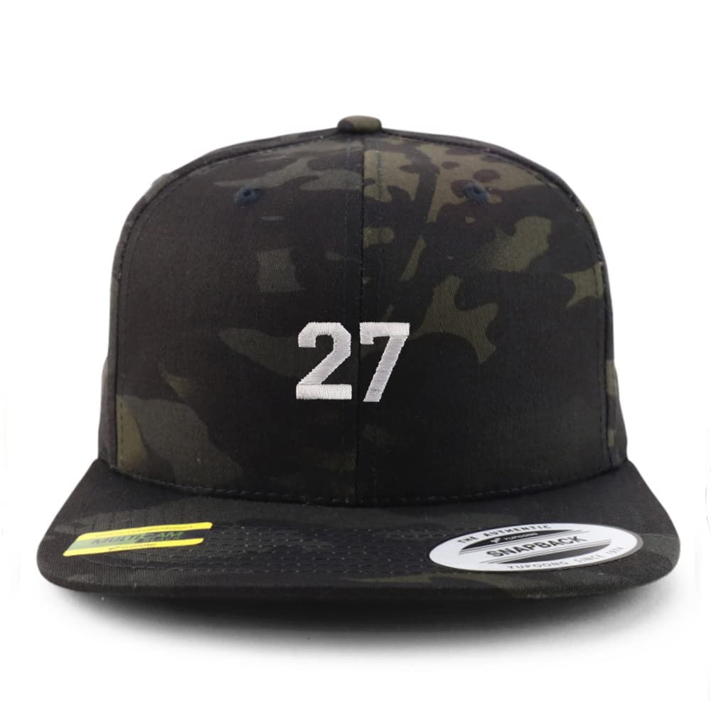 Trendy Apparel Shop Small Number 27 Embroidered Flatbill Snapback