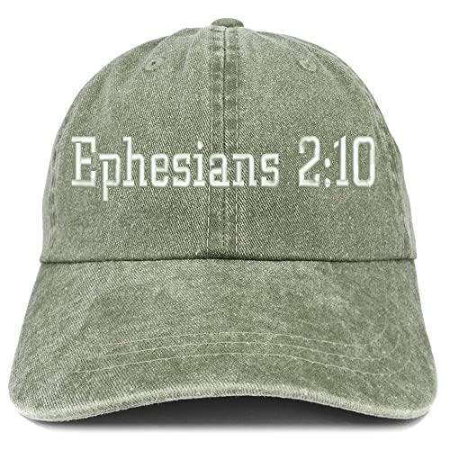 Trendy Apparel Shop Ephesians 2:10 Washed Pigment Dyed Baseball Cap