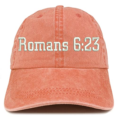 Trendy Apparel Shop Romans 6:23 Washed Pigment Dyed Baseball Cap