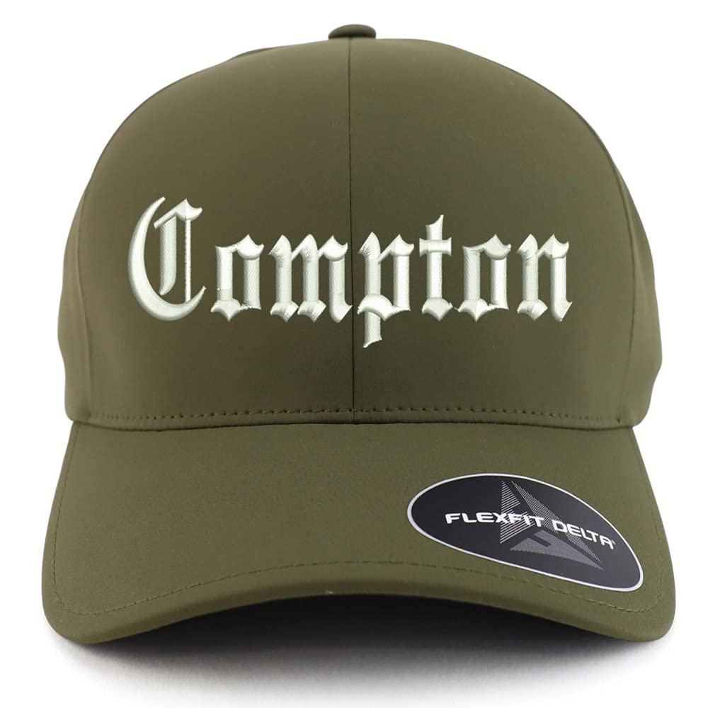 Trendy Apparel Shop Oversized XXL Compton City Old English Embroiderd Athletic Fitted Baseball Cap