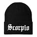 Trendy Apparel Shop Scorpio Old English Embroidered Long Cuff Beanie