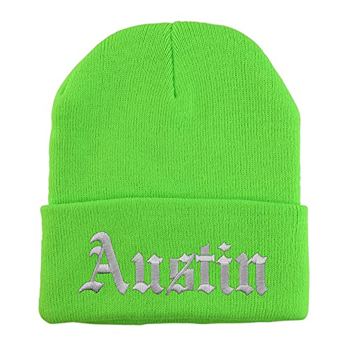 Trendy Apparel Shop Austin Old English Embroidered Long Cuff Beanie