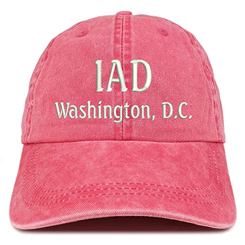 Trendy Apparel Shop IAD Washington DC Embroidered Pigment Dyed Washed Baseball Cap