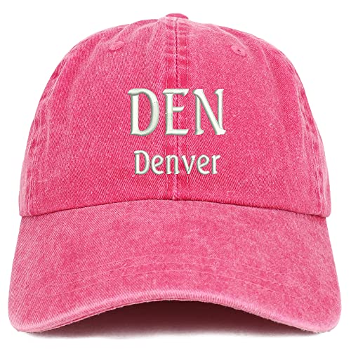 Trendy Apparel Shop DEN Denver Embroidered Pigment Dyed Washed Baseball Cap