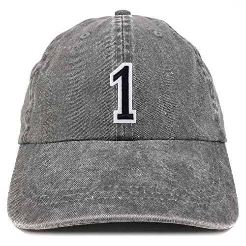 Trendy Apparel Shop Number 1 Patch Pigment Dyed Washed Baseball Cap