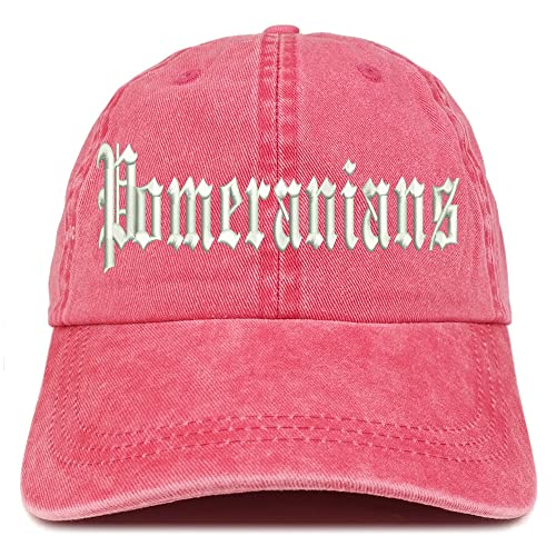 Trendy Apparel Shop Old English Pomeranians Washed Pigment Dyed Baseball Cap