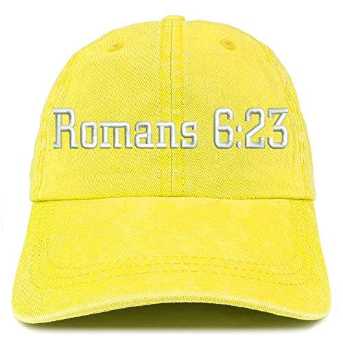 Trendy Apparel Shop Romans 6:23 Washed Pigment Dyed Baseball Cap