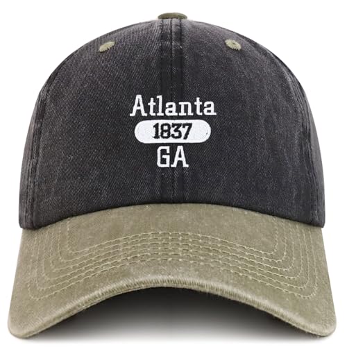 Trendy Apparel Shop Atlanta Est.1837 Embroidered Pigment Dyed Cotton Baseball Cap