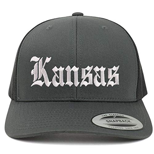 Trendy Apparel Shop Kansas State Old English 6 Panel Trucker Mesh Cap