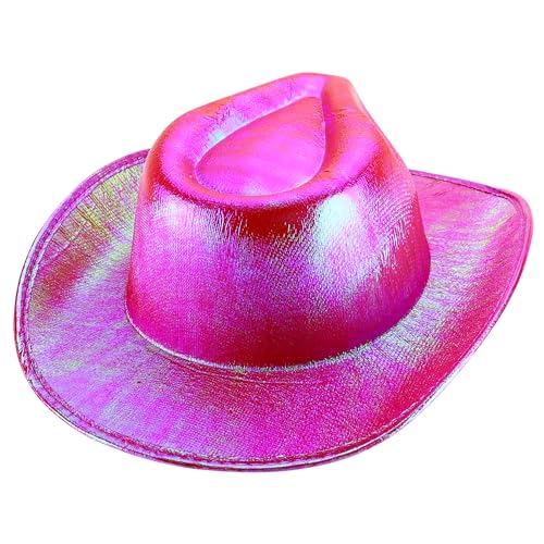 Trendy Apparel Shop Metalic Glitter Space Cowboy Cowgirl Hat