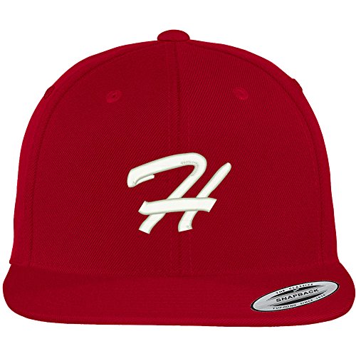 Trendy Apparel Shop Letter H Brushed Script Embroidered Flat Bill Snapback Baseball Cap