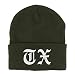 Trendy Apparel Shop Texas TX Old English Embroidered Long Cuff Beanie