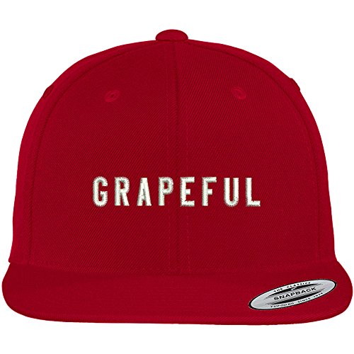 Trendy Apparel Shop Grapeful Embroidered Flat Bill Snapback Adjustable Cap
