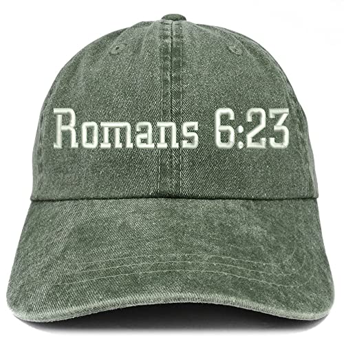 Trendy Apparel Shop Romans 6:23 Washed Pigment Dyed Baseball Cap