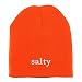Trendy Apparel Shop Salty Embroidered Made in USA Short Acrylic Knit Winter Beanie Hat