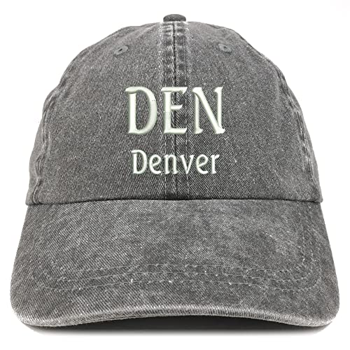 Trendy Apparel Shop DEN Denver Embroidered Pigment Dyed Washed Baseball Cap