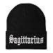 Trendy Apparel Shop Sagittarius Old English Embroidered Long Cuff Beanie