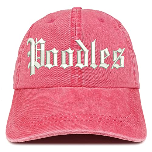 Trendy Apparel Shop Old English Poodles Washed Pigment Dyed Baseball Cap