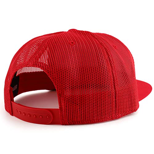 Trendy Apparel Shop Morocco Old English 5 Panel Flatbill Trucker Mesh Cap