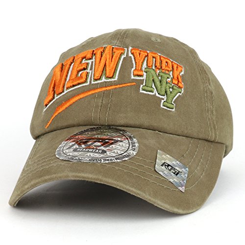 Trendy Apparel Shop New York NY Text 3D Embroidered Baseball Cap Long Tail Strap