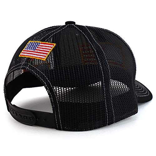 Trendy Apparel Shop 3D USA Flag Embroidered Structured Snapback Mesh Back Cap