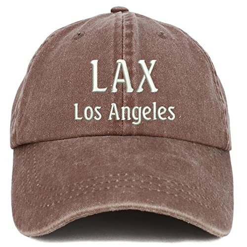 Trendy Apparel Shop LAX Los Angeles Embroidered Pigment Dyed Washed Baseball Cap